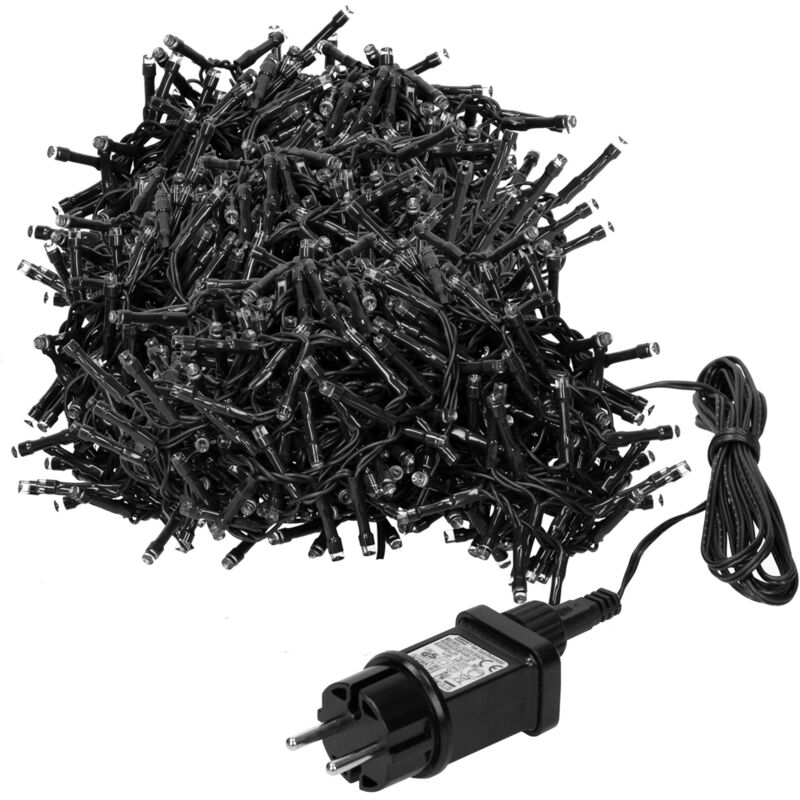 ECD Germany LED Cluster Lichterkette 39m, 3000 LEDs Warmweiß, mit Timer und 8 Leuchtmodi, Strombetrieb, IP44 Innen/Außen, Weihnachtsbeleuchtung