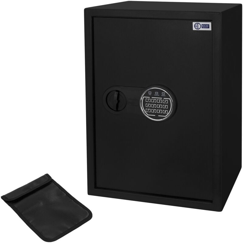 ECD Germany Safe Tresor 43L 35x50x31 cm, stabiler Stahl, Wandtresor mit Sensorlicht & Digitale Tastatur für Schmuck Bargeld Dokumente, Elektronischer