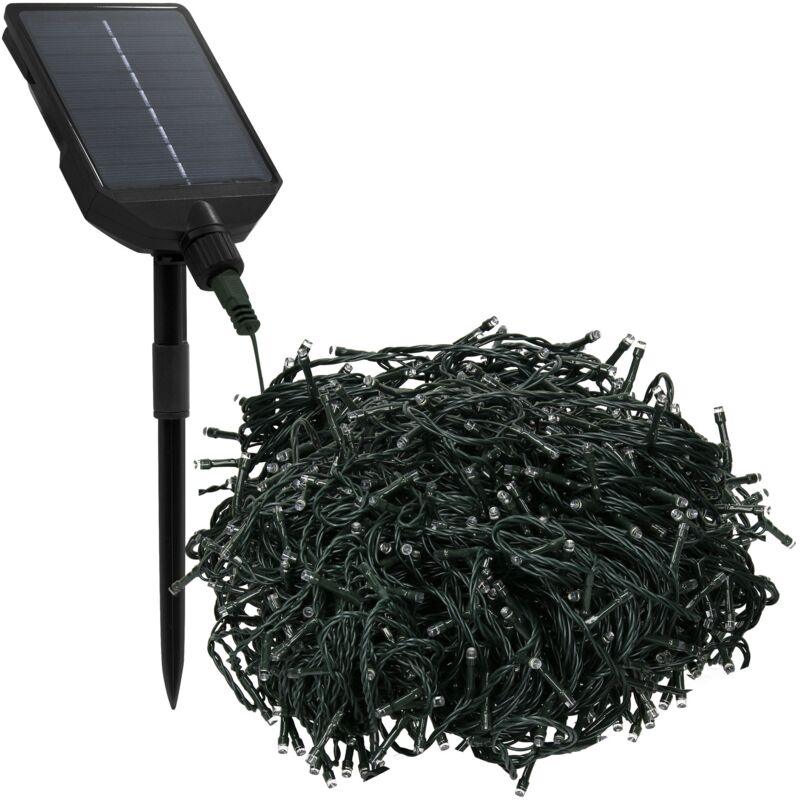 ECD Germany Solar Lichterkette Aussen 16m 800 LED Warmweiß, Weihnachtsbeleuchtung Outdoor, IP44 Wetterfest, 13 Modi & Timer Solarlichterkette mit
