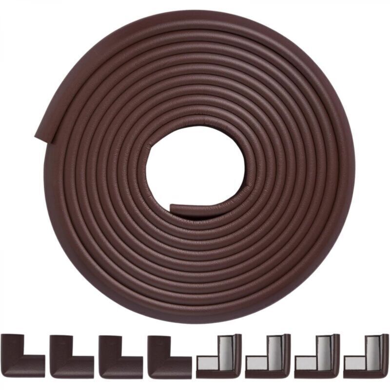 Eckenschutz für Möbel und Kamine (großer 5-m-Rand, 8 Ecken), robust, weicher NBR-Schaumstoff, Sicherheitsschutz für Möbel und Kamine, selbstklebend,