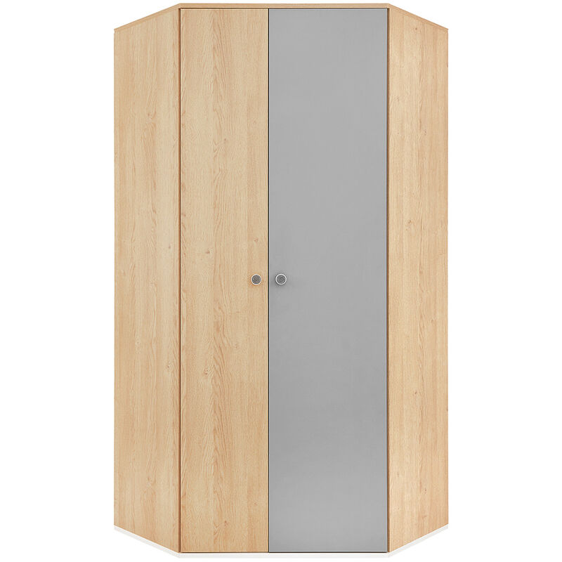 Eckkleiderschrank Jugendzimmer, Eiche mit grau PINETO-133