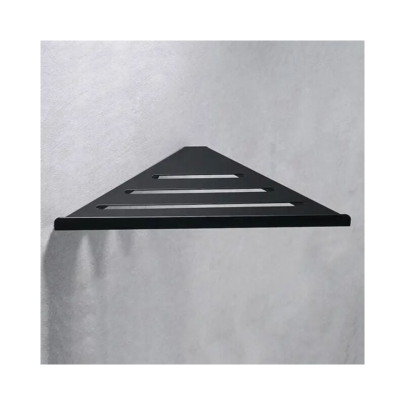 Eckregal für Badezimmer und Dusche, robuste Lagerregale, dreieckige Körbe, Schwarz/gebürstet A-Schwarz