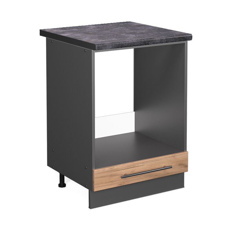 Vicco - Herdumbauschrank Fame-Line, Goldkraft Eiche, 60 cm , ap Anthrazit