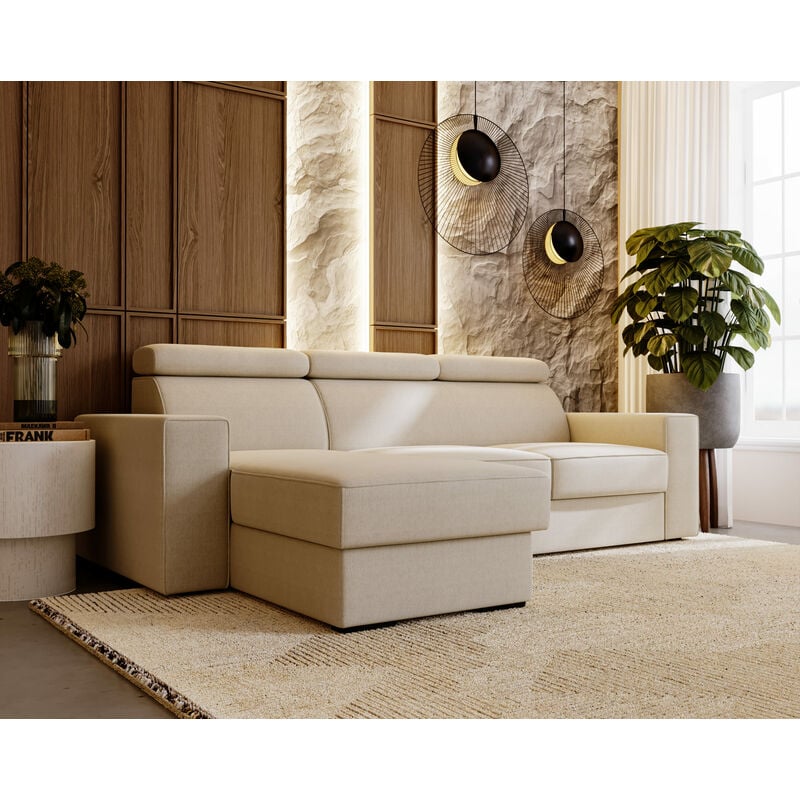 Ecksofa mit Schlaffunktion und Bettkasten - Universelle Ottomane, Couch für Wohnzimmer, Schlafsofa Sofagarnitur Sofa Eckcouch L-Form Wohnlandschaft