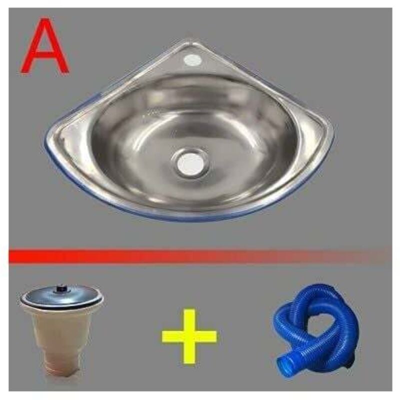 Dickes dreieckiges Waschbecken aus Edelstahl, kleines Einzelwaschbecken, wandmontiertes Eckwaschbecken