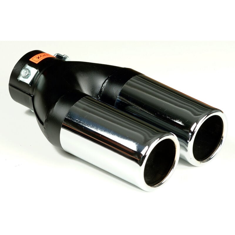 Edelstahl-Auspuffblende -Doppelrohr - 45-60 mm