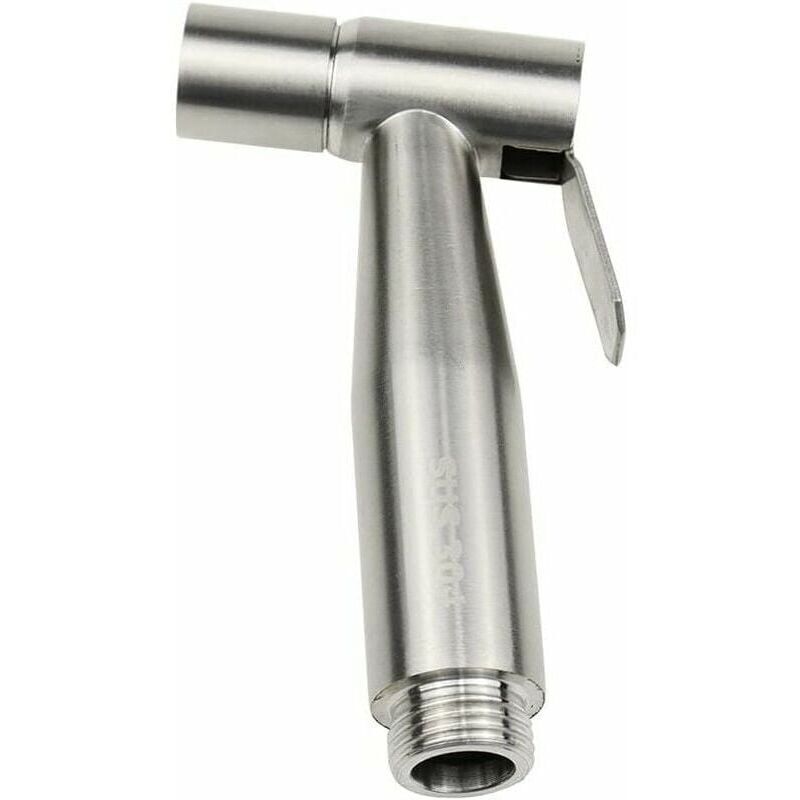 Edelstahl-Bidet-Sprühkopf für Toilette, Windel-Sprühkopf, manueller Bidet-Sprühkopf für die persönliche Hygiene, Dusche, Badezimmer, Toilette – Silber