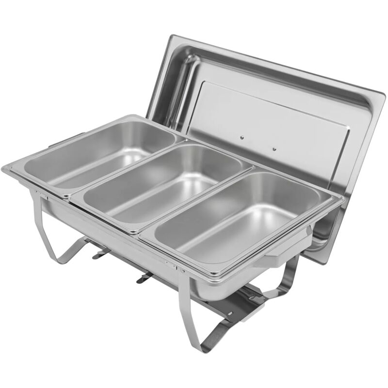 Edelstahl Chafing Dish Speisenwärmer Warmhaltebehälter Wärmebehälter 8 l für Catering Buffet und Party Mit Cover