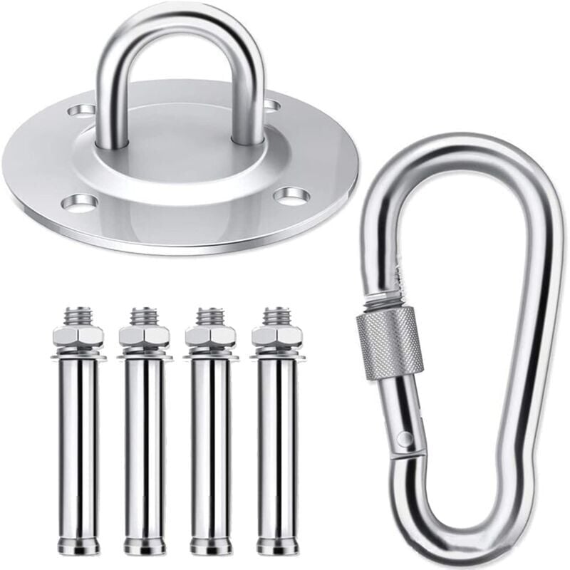 Edelstahl Hängesessel Deckenhaken für Liebesschaukel, Aufhängung, Hängematte, Boxsack Silber