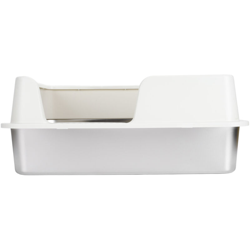 Zoternen - Edelstahl-Katzentoilette, hohe Seiten, spritzwassergeschützt, leicht zu reinigen, geschlossene Katzentoilette für kleine und mittelgroße