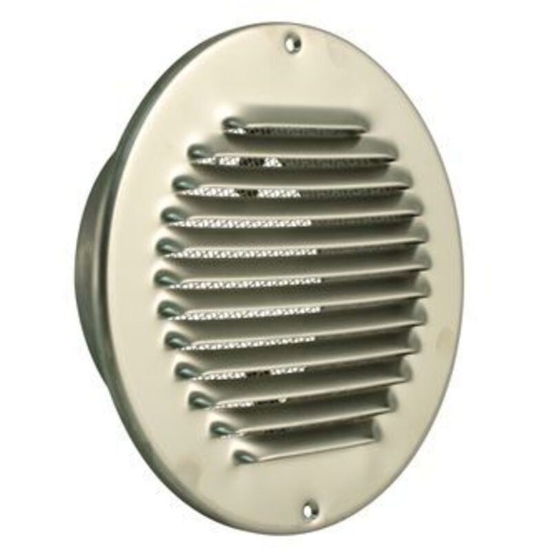 Marley - Lüftungsgitter 175 x 125 mm rund, mit Fliegengitter, Edelstahl Lüftungsgitter