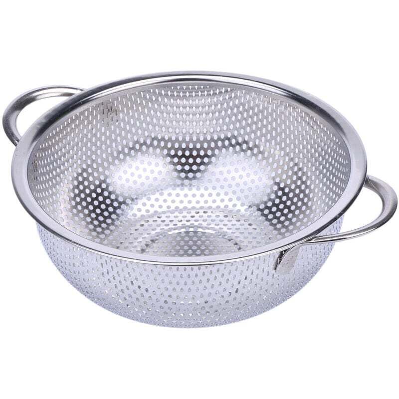 Edelstahl-Sieb mit Griff, perforiertes Sieb für Nudeln, Gemüse, Reis, Obst und andere Lebensmittel – Klein