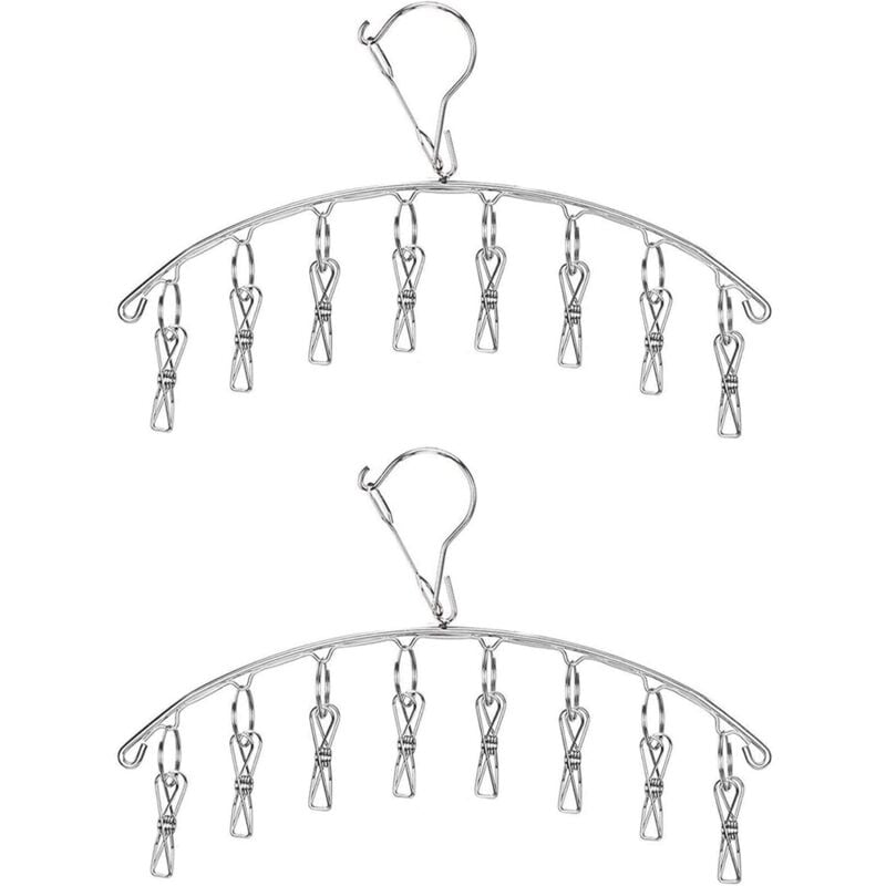 Edelstahl-Sockentrockner, faltbar, Sockenaufhänger, Trockner zum Aufhängen, Wäscheständer für Socken, Unterwäsche, Schuhsohlen, Babykleidung, 2 Stück