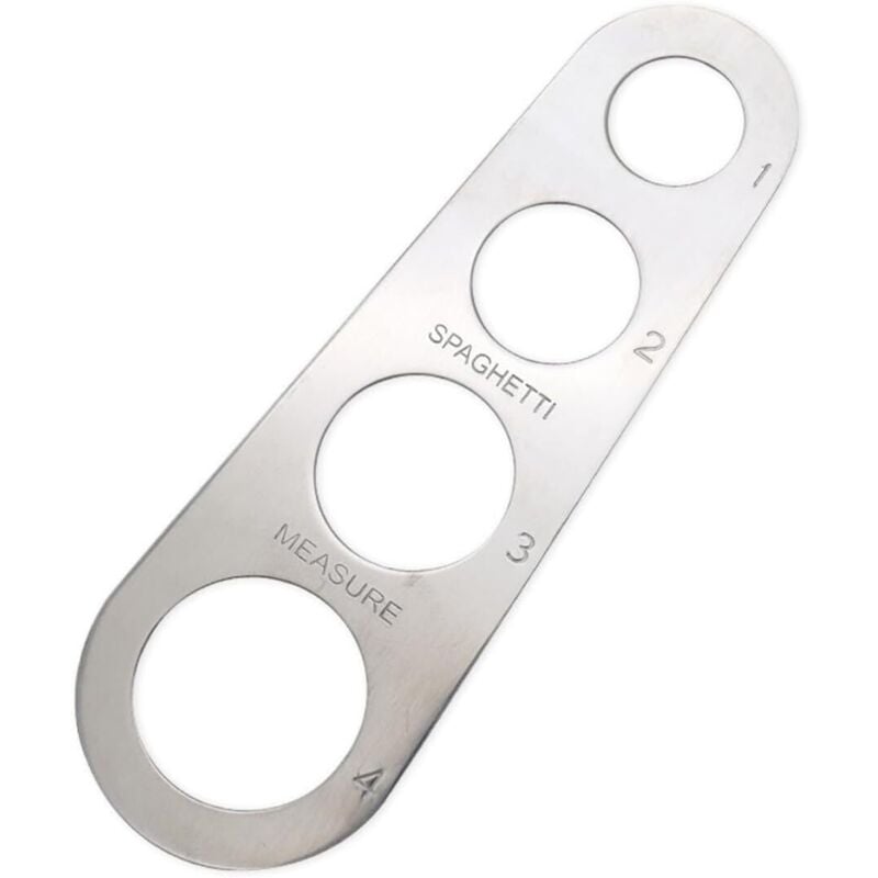 Edelstahl Spaghetti-Measure Set, Praktische Spaghettizange mit 4 Messlöchern, ideal für Spaghetti und Nudeln, Portionierer und Spaghettilöffel