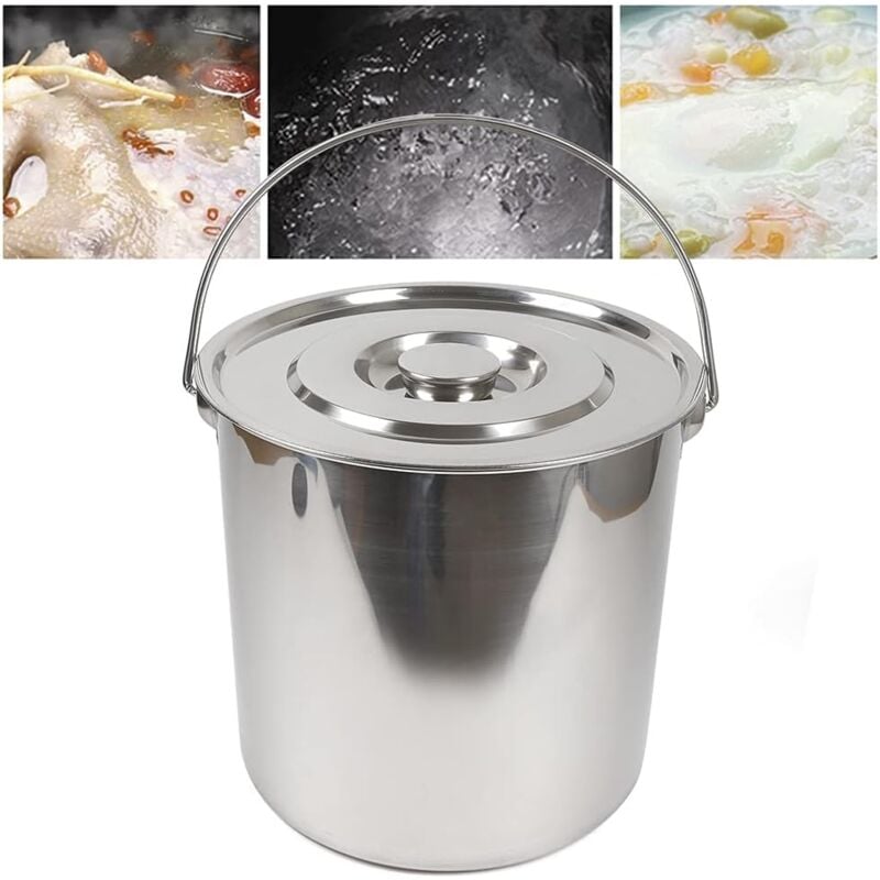 Edelstahl Universaltopf 20L Kochtopf mit Deckel Suppentopf Großer Topf Eintopf Edelstahl Topf groß Geeignet für Küchen, Esszimmer usw. (20L)