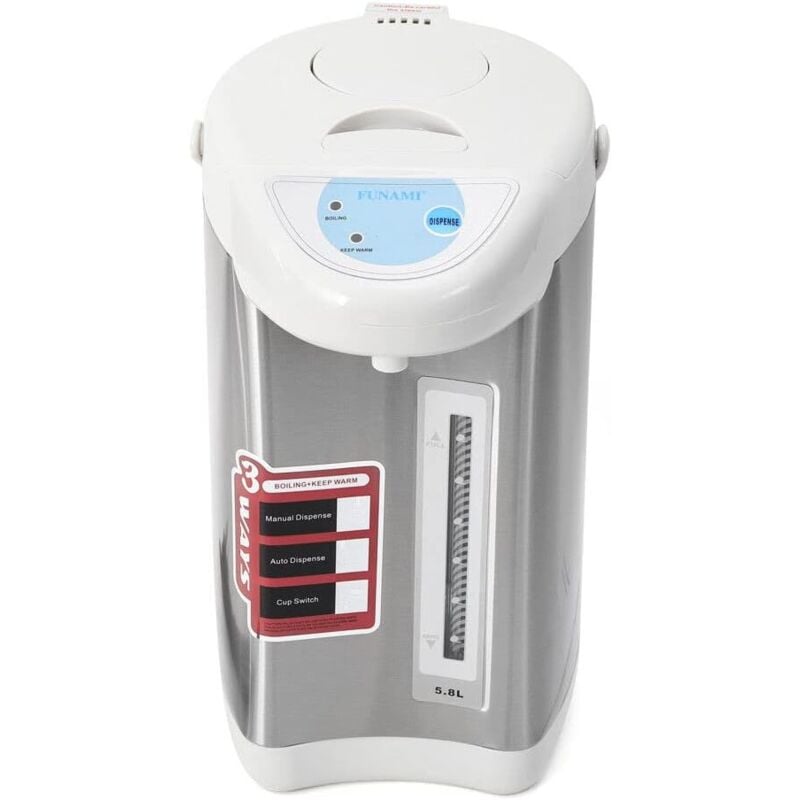 Edelstahl Wasserkocher 4L mit Tastensteuerung 750W Heißwasserspender Wasserkocher,Chassisheizung,grau