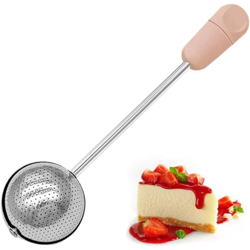 Edelstahlstreuer für Gewürze, Zuckerguss, Zucker, Pulver, Mehl, Pulversieb für Küchenbackwerkzeuge