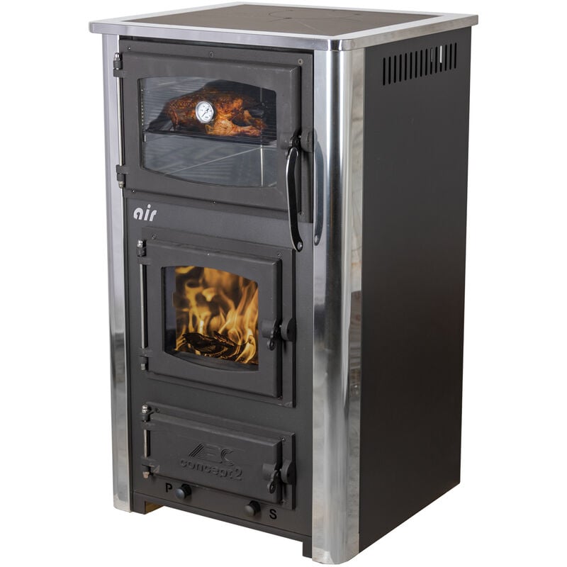 Eek a Kaminofen mit Backfach und Herdplatte ABC Concept 2 Air Mini Mehrfachbelegung Holzofen 10 kW Kamin Ofen Holz Werkstattofen Schwedenofen