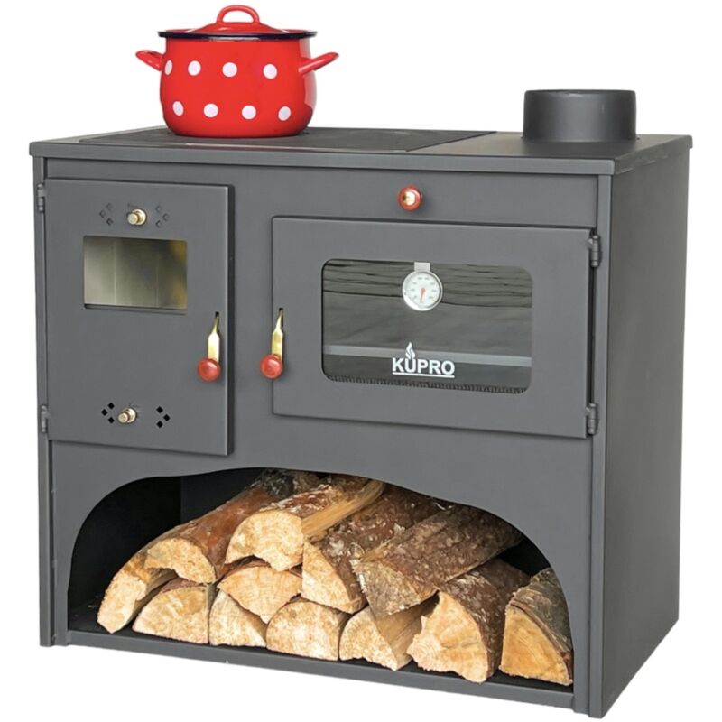 Eek a Kaminofen mit Backfach und Herdplatte Alegra 93933 6 kW Kamin Mehrfachbelegung Holzofen Ofen Holz Holzherd Küchenhexe Kochplatte Küchenofen