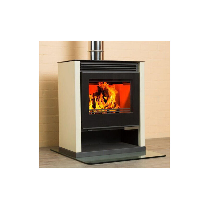 V05 - eek a Kaminofen mit XXL-Sichtscheibe Victoria Rubin Lux Ivory - 13.0 kW