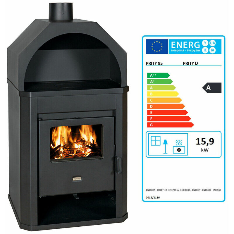 Prity - eek a - Kaminofen d - Dauerbrandfähig -15kW