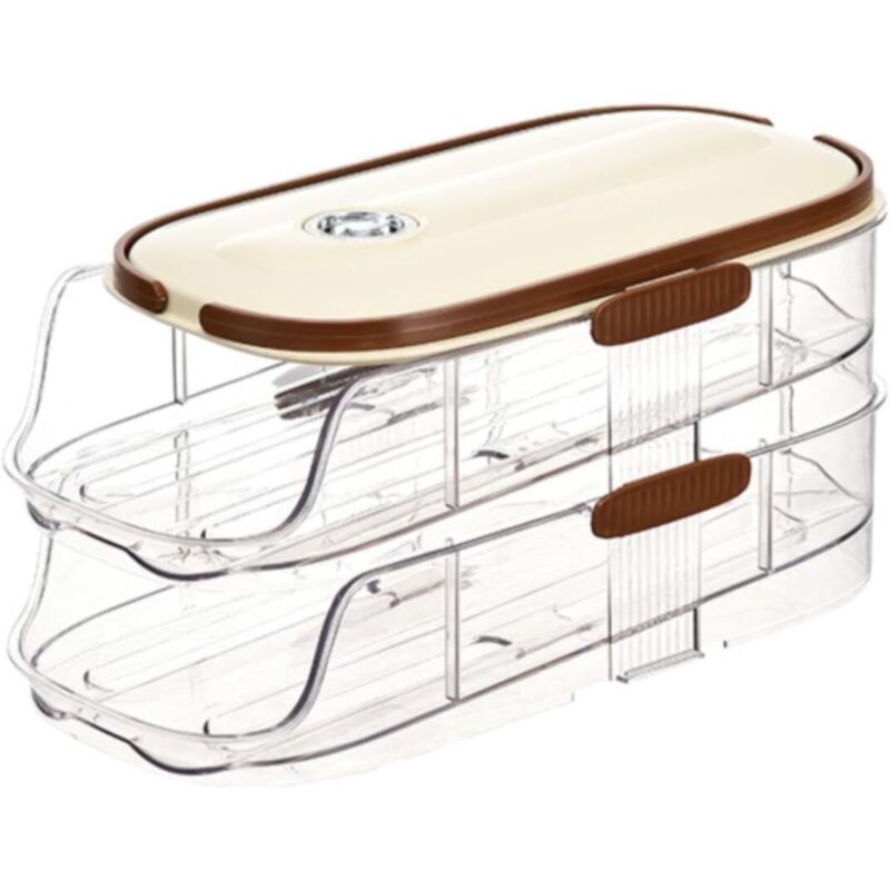 Eierablage für den Kühlschrank, automatischer Eierrollenhalter für den Kühlschrank, platzsparende Eierablage, große Eieraufbewahrungsbox für