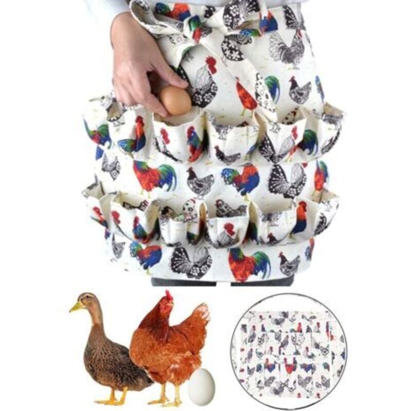 Eiersammelschürze, Bauernhofschürze, Eiertragetasche – ein tolles Geschenk für Hühner-, Enten- und Gänseliebhaber sowie für Koch- und Arbeitskleidung.
