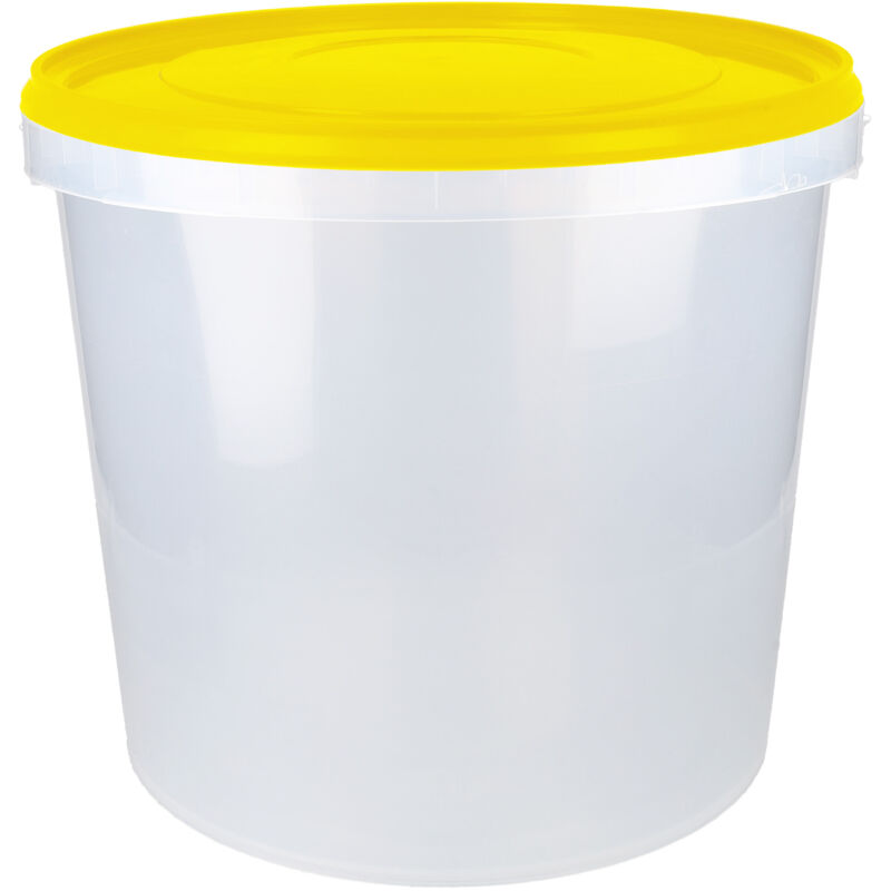 Fixedbyu - Eimer mit Deckel 10 l gelb/transparent, (pp) lebensmittelecht luftdicht