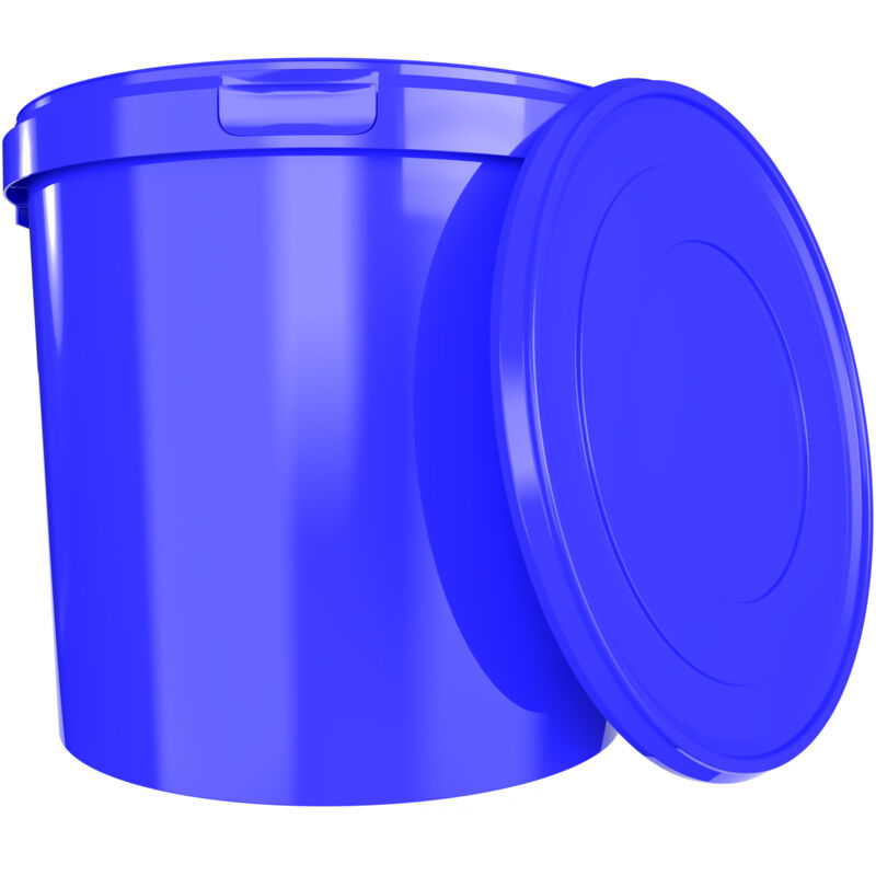 Eimer mit Deckel 10 l blau, (pp) lebensmittelecht luftdicht