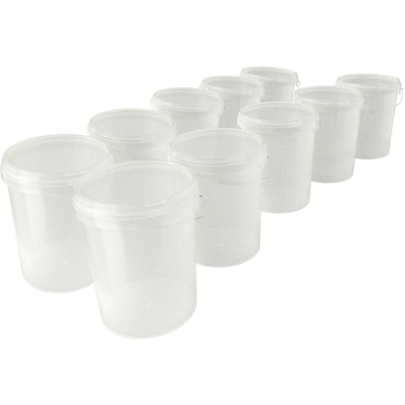 10x Eimerset für Lebensmittel- und Chemieindustrie, 15,9 Liter Fassungsvermögen, natur