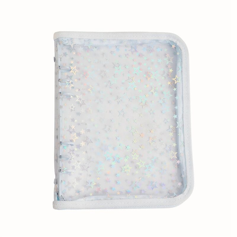 Einband für Budget-Ordner im A5-Format mit ReißVerschluss, A5-Planer 6-Ring-Ordner Glitzernden Sternen, NachfüLlbare NotizbuchhüLle Aus Transparentem