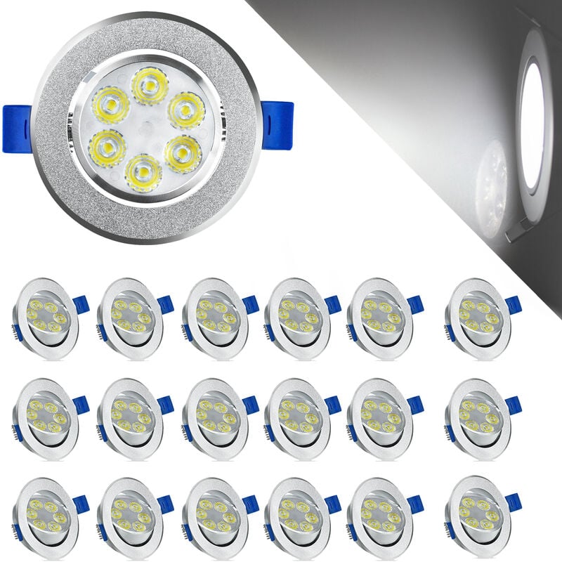 Einbauspots Einbaustrahler fürs Bad Einbaustrahler led Deckenstrahler Einbauleuchten 20X3W Kaltweiß Ultra Flach Einbauspot DeckenSpot Downlights