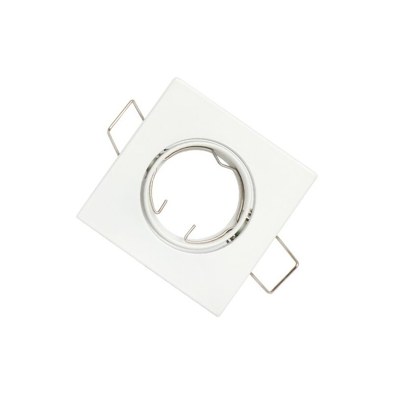 Led Line - Einbaustrahler Einbaurahmen Ø55-60mm Bohrloch Eisen inkl. GU5.3 Fassung für led Leuchtmittel 35mm led Lampen G4 MR11 MR16, Weiß Eckig