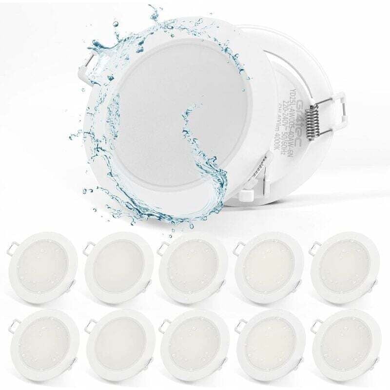 Einbaustrahler für Wand und Decke, extraflacher LED-Einbaustrahler, 220 V, 10 x 5 W, 400 lm, 4000 K Neutralweiß, ultradünner 35-mm-Einbaustrahler,