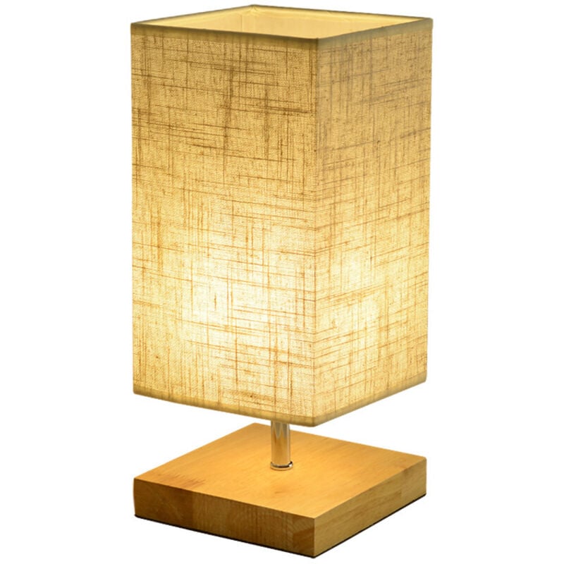 Vtizikl Simple en bois art lin nuit lampe chambre lampe de chevet hôtel hôtel lampe lampe de table