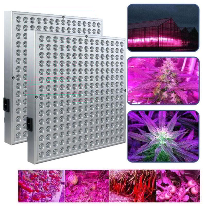 EINFEBEN LED Pflanzenlampe 2x 15W Pflanzenlampe 225 LEDs für Gewächshaus Rot Blau Vollspektrum Pflanzenlicht für Setzlinge Garten Blumen