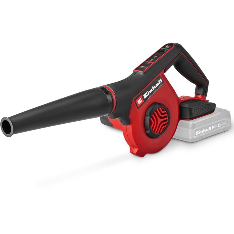 Einhell Akku-Bläser TE-CB 18/270 Li - Solo Power X-Change (18 V, max. 270 km/h Luftgeschwindigkeit, 5 Stufen, inkl. Verlängerung, Standard-, Flach-,