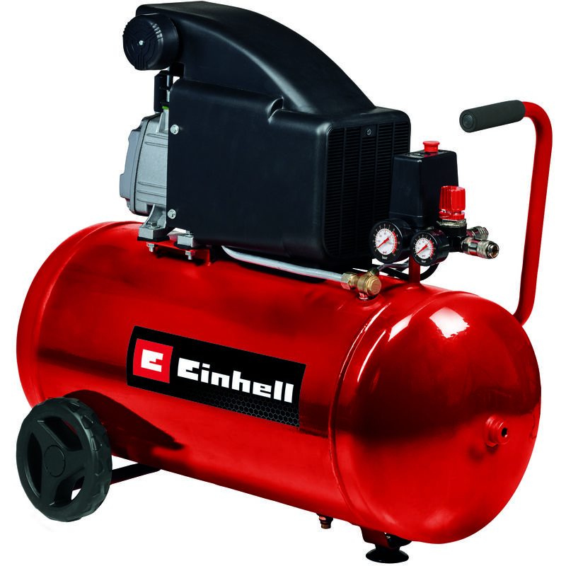 Einhell - Kompressor tc-ac 270/50/8 (max. 8 bar, 1,8 kW, Ansaugleistung 270 L/min, 50 Liter Tank, integrierte Entwässerungsschraube, Manometer,