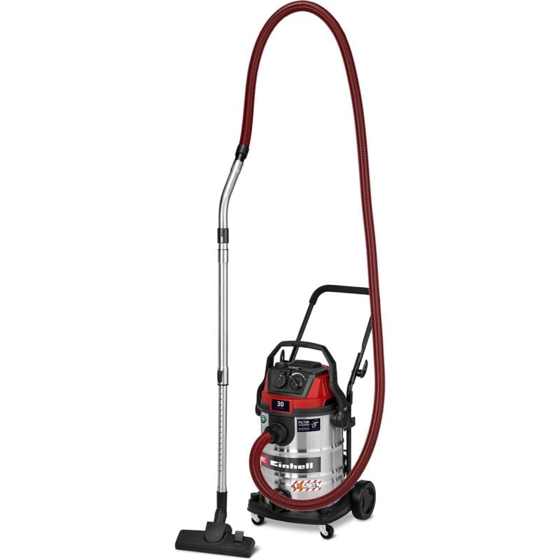 Einhell Nass-Trockensauger TE-VC 3080 SACL (1150 W, 220 mbar Saugleistung, 30 L Behälter, Staubschutzklasse L, HEPA-Filter, Filterreinigung,