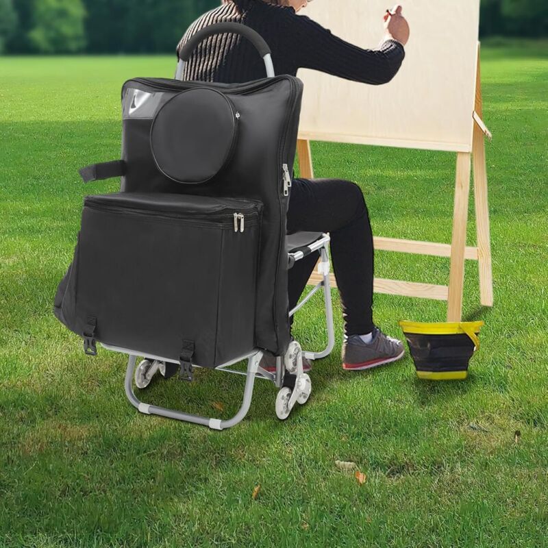 Einkaufswagen Einkaufstrolley Treppensteiger Einkaufstrolley Mit Sitz, Faltbarer Einkaufswagen, Treppensteigen, Tragbarer Handwagen, Einkaufstasche