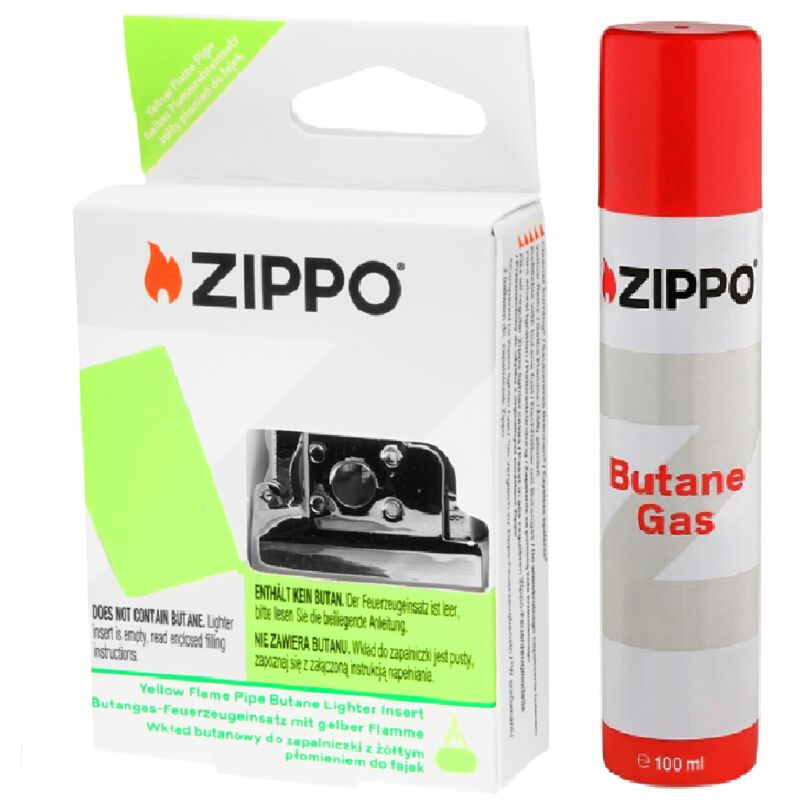 Einsatz ZIPPO PIPE Pfeife Zigarrengas + ZIPPO Gas 100ml Zubehör