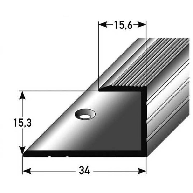 Auer - Einschubprofil 'Callander' für Parkett, 15,3 mm Einfasshöhe, Aluminium eloxiert, gebohrt-silber-1000