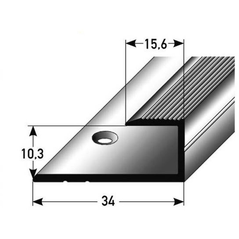 Auer - Einschubprofil 'Cobourg' für Laminat / Parkett, 10,3 mm Einfasshöhe, Aluminium eloxiert, gebohrt-silber-1000