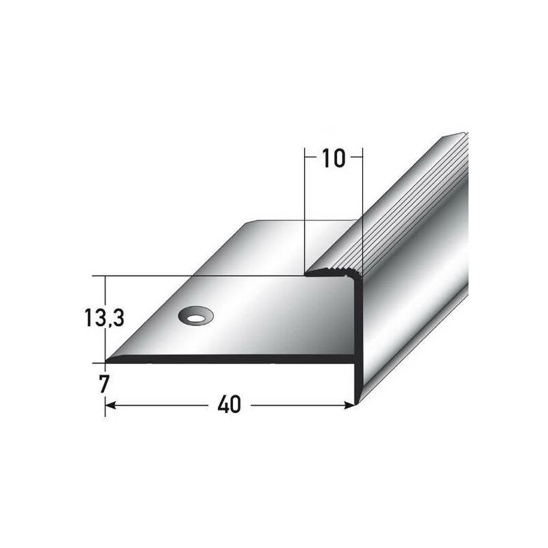 Einschubprofil 'Embrun', mit Nase für Parkett, 13,3 mm Einfasshöhe, Aluminium eloxiert, gebohrt-goldfarbig-1000