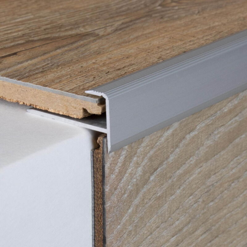 Auer - Einschubprofil 'Matane', mit Nase für Laminat / Parkett, 10,3 mm Einfasshöhe, Aluminium eloxiert, gebohrt-silber-1000