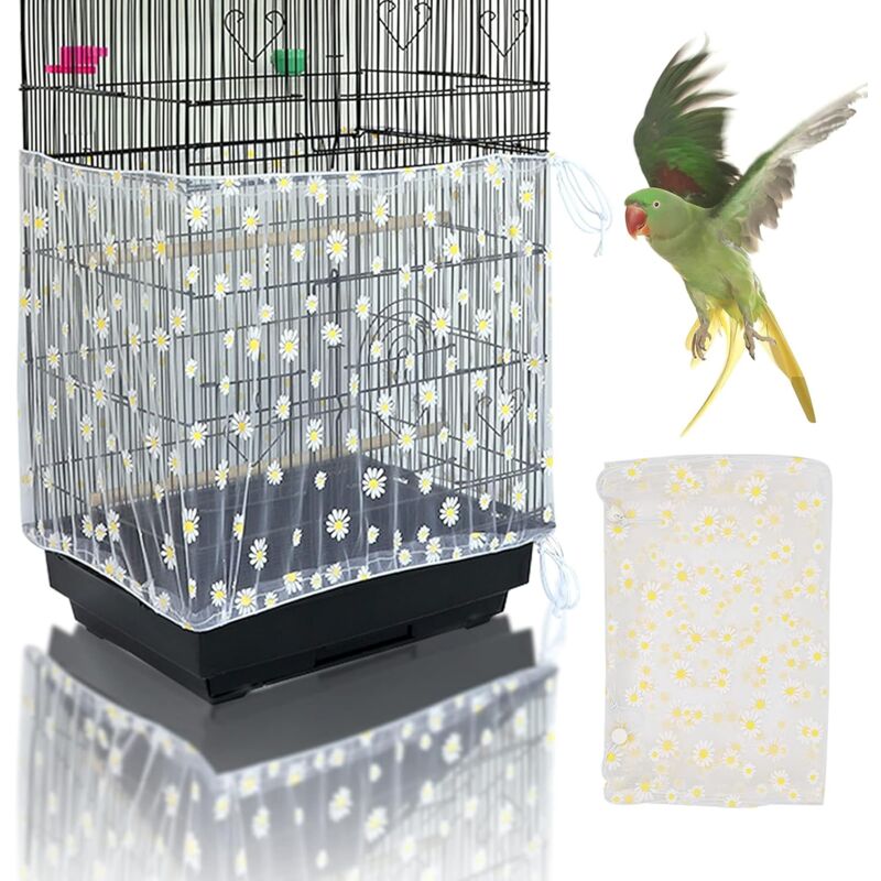 Bluedeer - Einstellbar Vogelkäfig Abdeckung, Vogelkäfig Samenfänger, Papageien Kordelzug Vogelfutter Kleintiere Netz, Abdeckung Rock Bewachen für