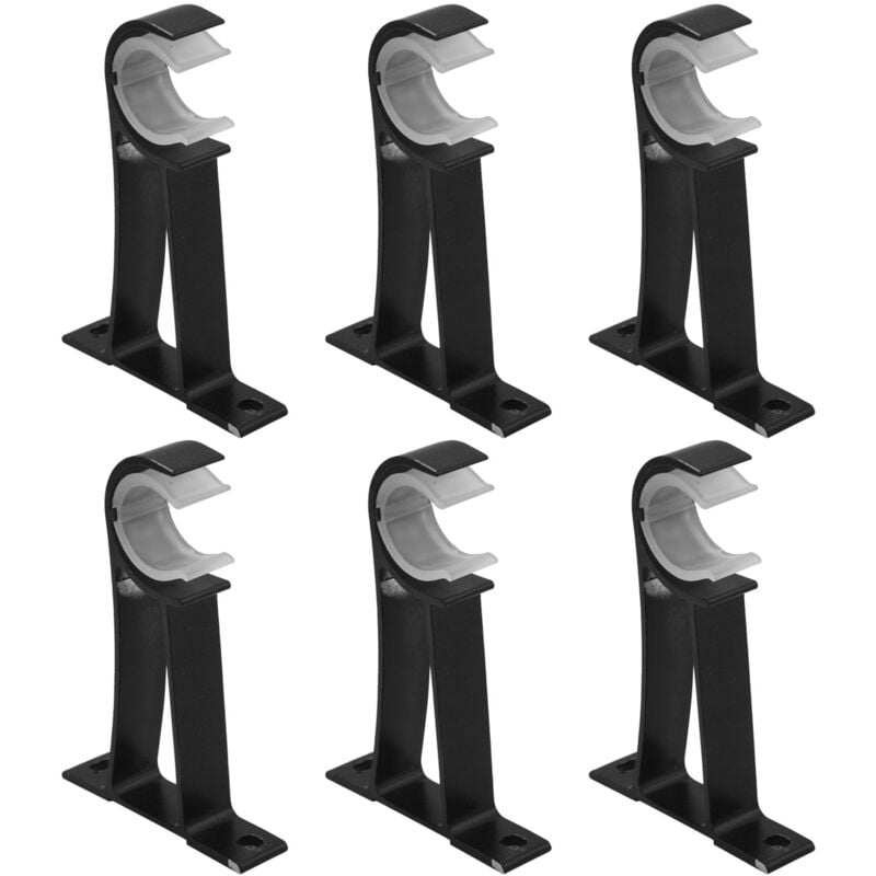 Einzelne Gardinen Stangen Halterungen für Hoch Leistungs Halter Aus Aluminium Legierung (Schwarz) 6 StüCke
