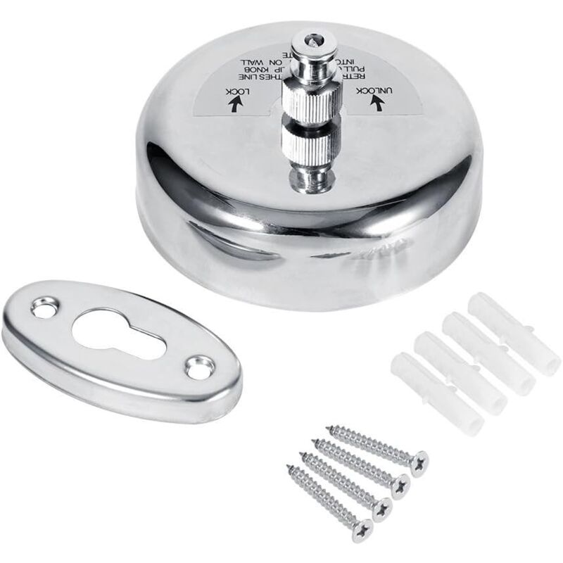 Memkey - Ausziehbare Wäscheleine, einzelne Wäscheleine für Wäsche im Freien, Trockner, Edelstahl, Drahtlänge 2,8 m/110 Zoll, stark für 22 Pfund