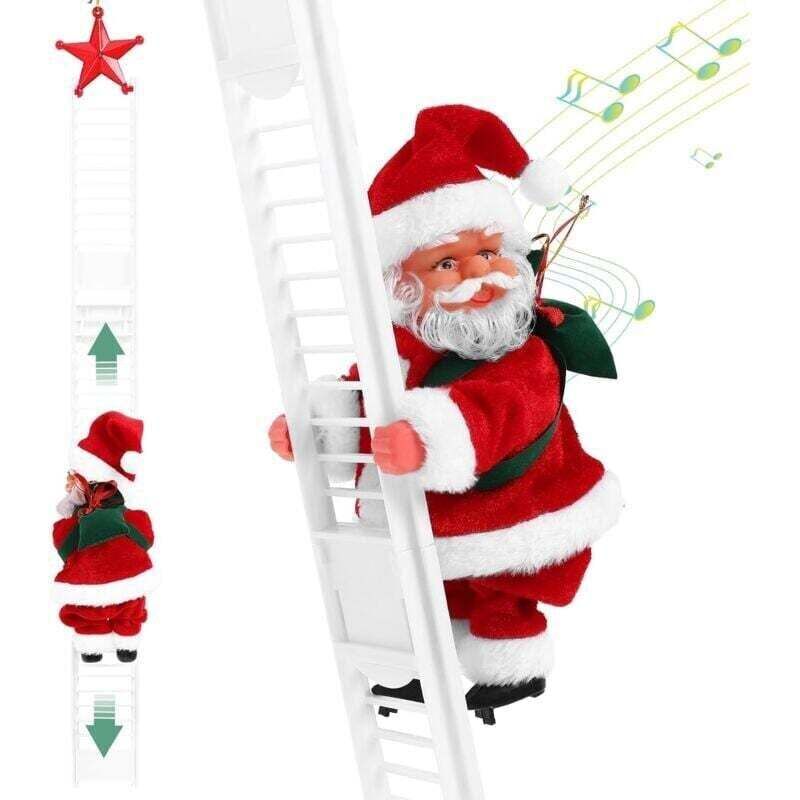 Weihnachtsmann-Schlitten und Rentier-Spielzeug mit Glöckchen, die singen und tanzen, Weihnachtsdekoration, lustiges Geschenk