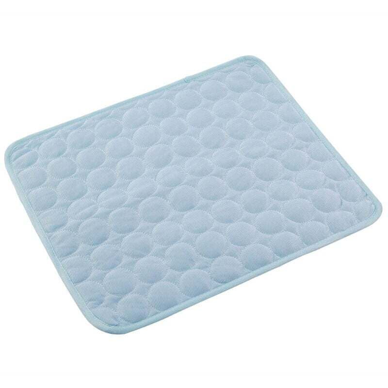 Eismatte für Haustiere, Eispad für Haustiere, sicher, künstlich, kühlend, kalte Betten für Haustiere, Sommer-Katzenmatte, Himmelblau, 100 × 70 cm